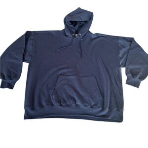 Hanes Navy Hoodie Men's Sweatshirt Ultimate Heavyweight Cotton Pockets SZ 3XL